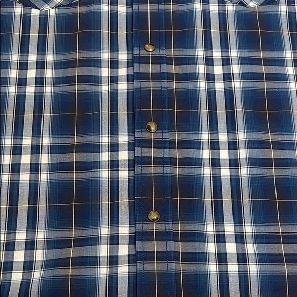 Pendleton Shirt Men’s M Navy Plaid Pearl Snap Frontier Long Sleeve Western NWT - Picture 13 of 14